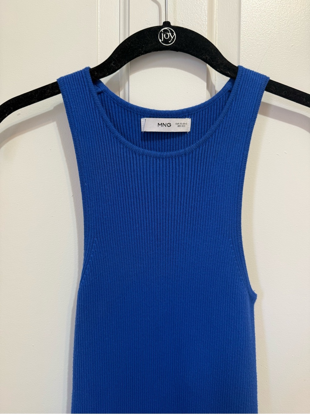 Mango Blue Ribbed Tank Mini Dress - Picture 2 of 8